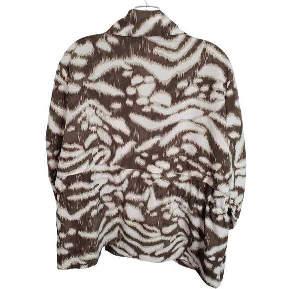 Zenergy 3 Size XL Jacket Lightweight Animal Print Zip Front 3/4 Sleeve Pockets - Picture 2 of 8